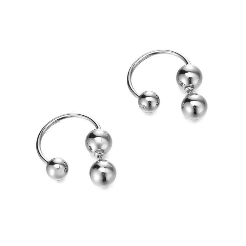Temperament And Texture Round Bead Earrings