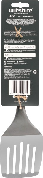 Eco Slotted Stainless Steel Turner - Pine