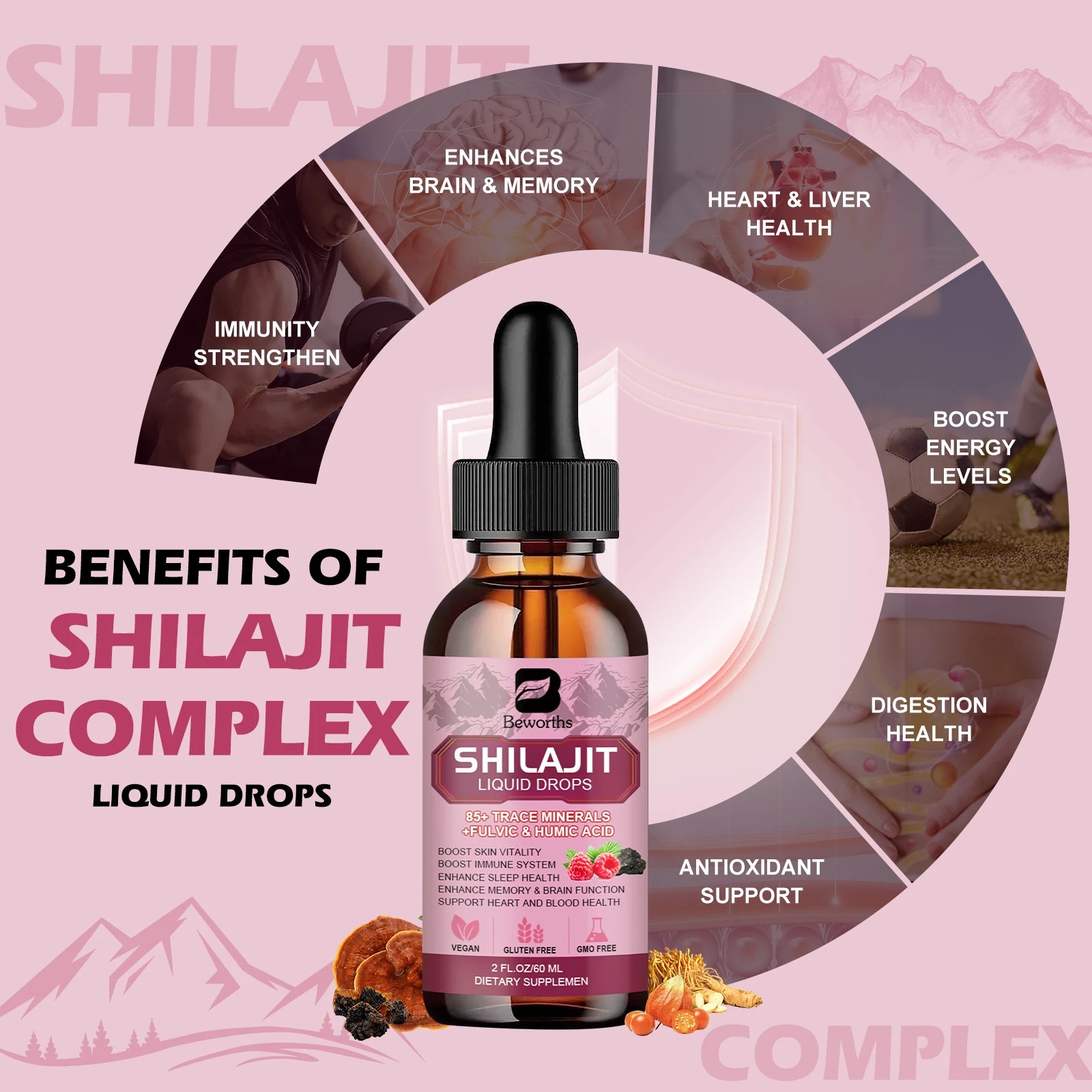 Beworths Ashwagandha & Shilajit Complex Liquid Drop