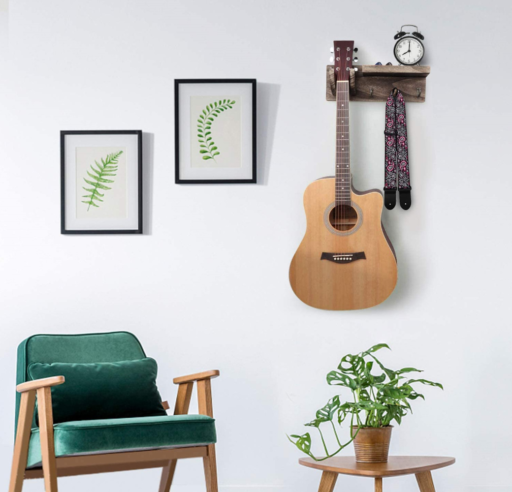 Vintage Guitar Storage Rack Wooden Wall Storage Rack Hook