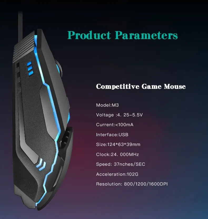 M3 wired mouse