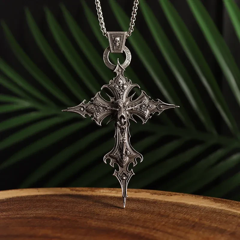 Skull Cross Pendant Necklace Niche Personality