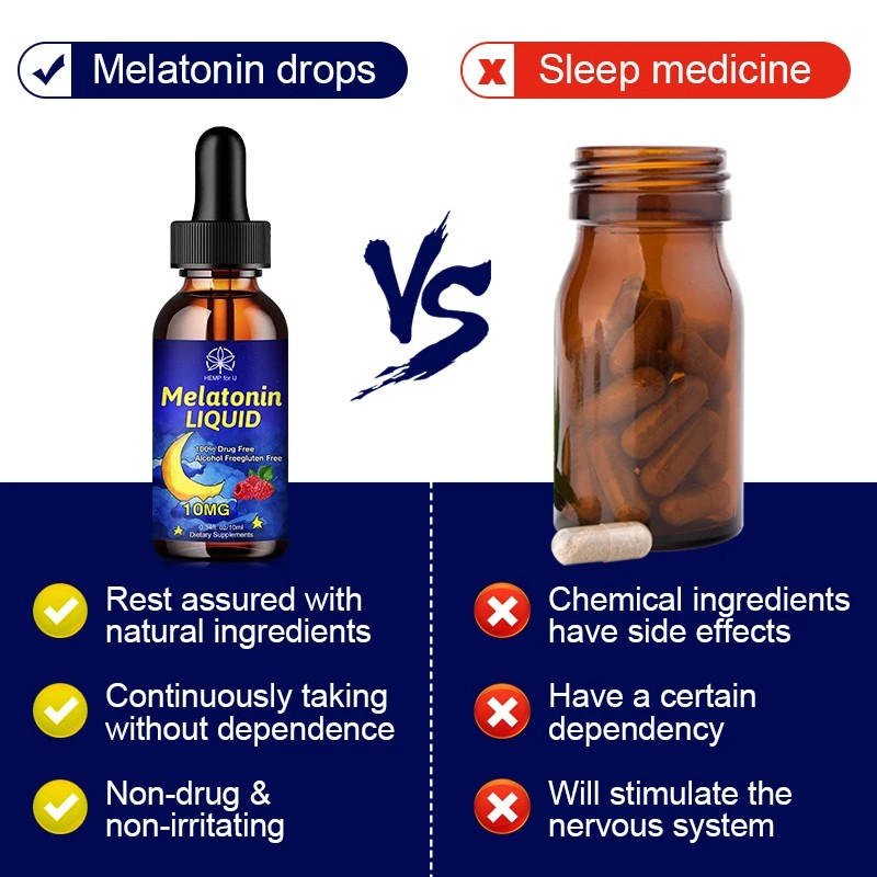 Melatonin DropIns 10mg  Liquid Sleep Aid Support for Healthy Sleep