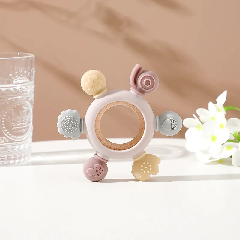 Silicone Teether Baby Molar Stick Toy