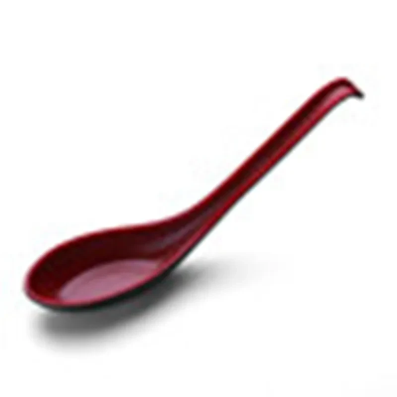 Melamine Black And Red Two Color Soup Spoon