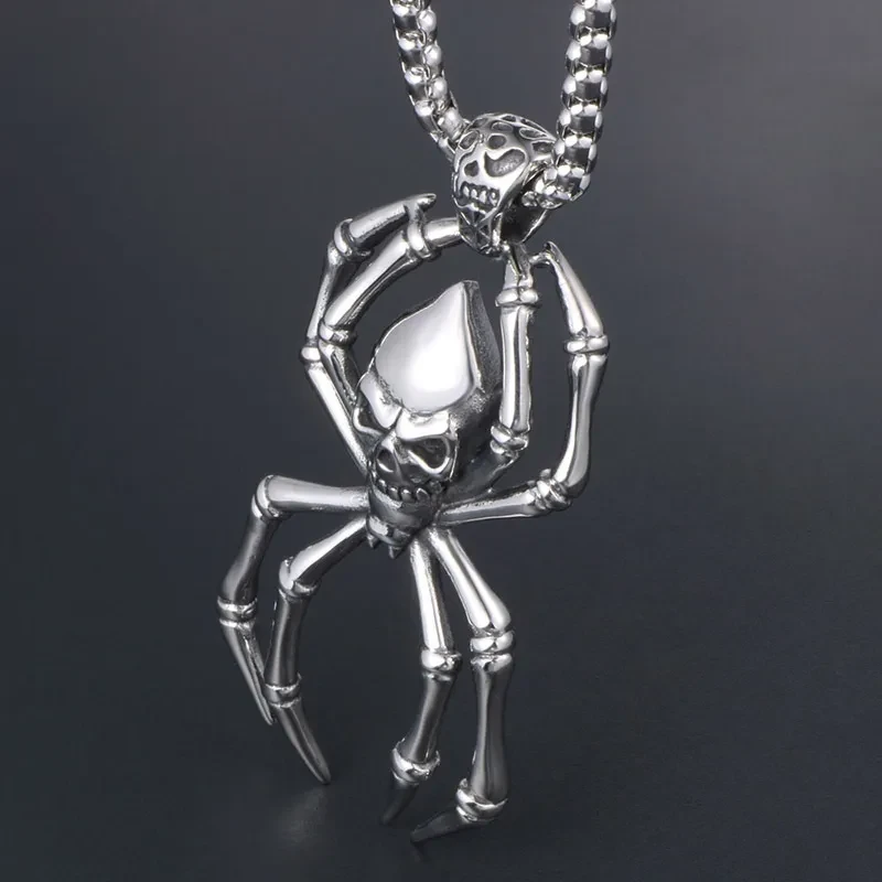Spider Skull Ghost Head Titanium Steel Pendant