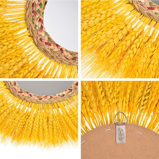 Wall Decoration Rattan Mirror Homestay Wall Mural Pendant