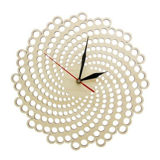 Wooden Geometric Spiral Decoration Wall Clock