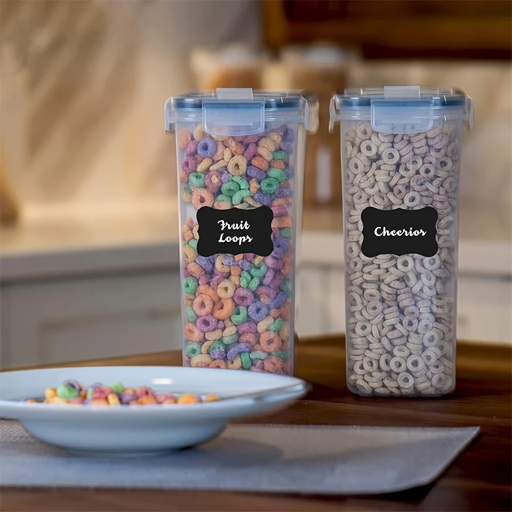 4-Piece 2.5L Airtight Kitchen Storage Containers Set Clear, BPA-Free, Leak-Proof, Stackable, and Space-Saving Storage for Dry Goods, Nuts, Beans, Cereals, Snacks, Flour, Sugar, Coffee, Tea, and Pet Food