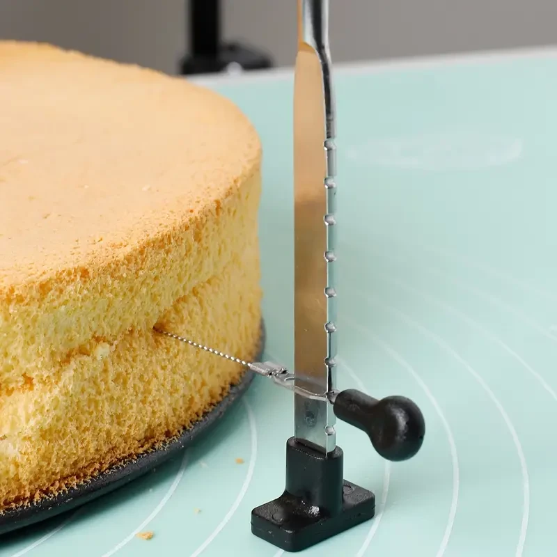 1pc DIY Cake Layering Tool for The Kitchen Stainless Steel Cake Leveling Tool, Adjustable Cake Slicer with Handle