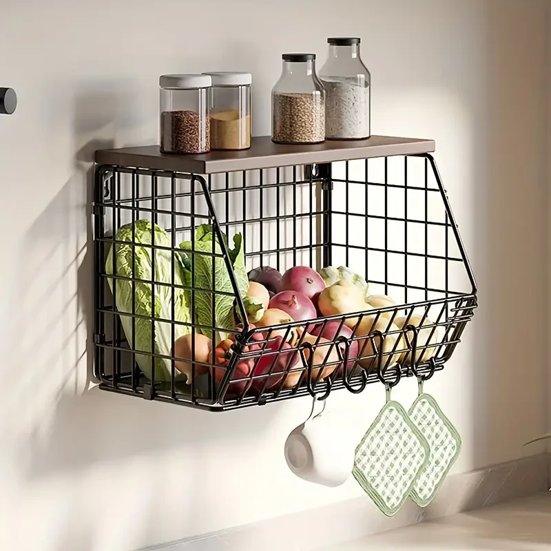 2pcs Vintage Metal Wire Fruit & Vegetable Baskets