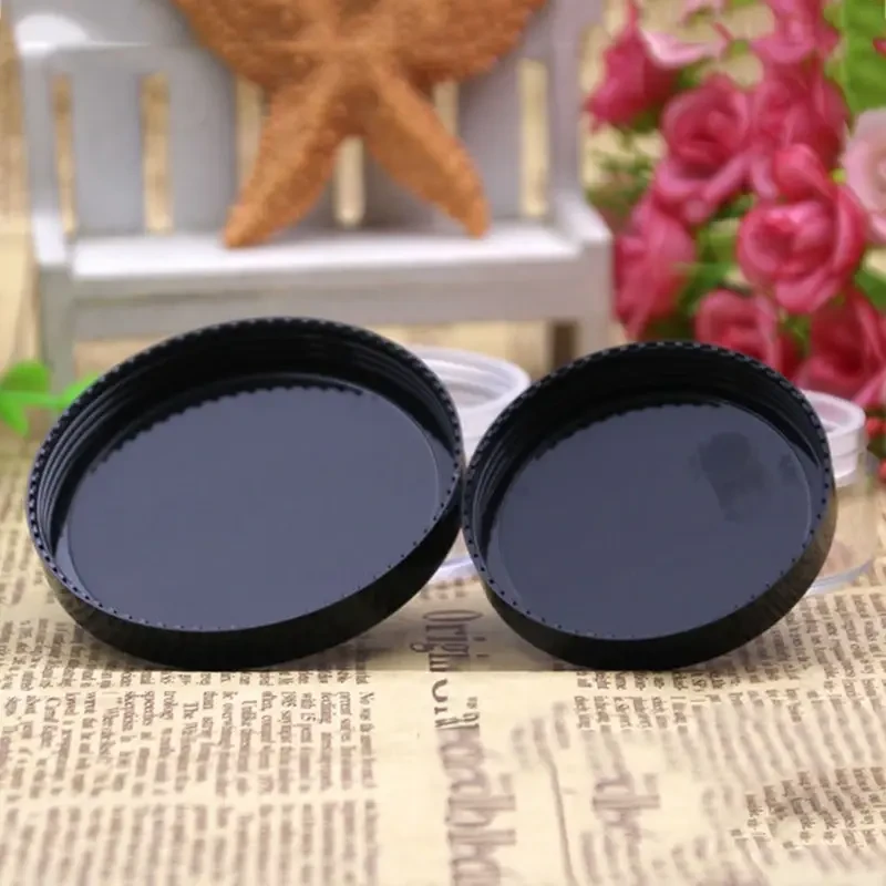 2pcs Black Matte 50g Plastic Loose Powder Jar