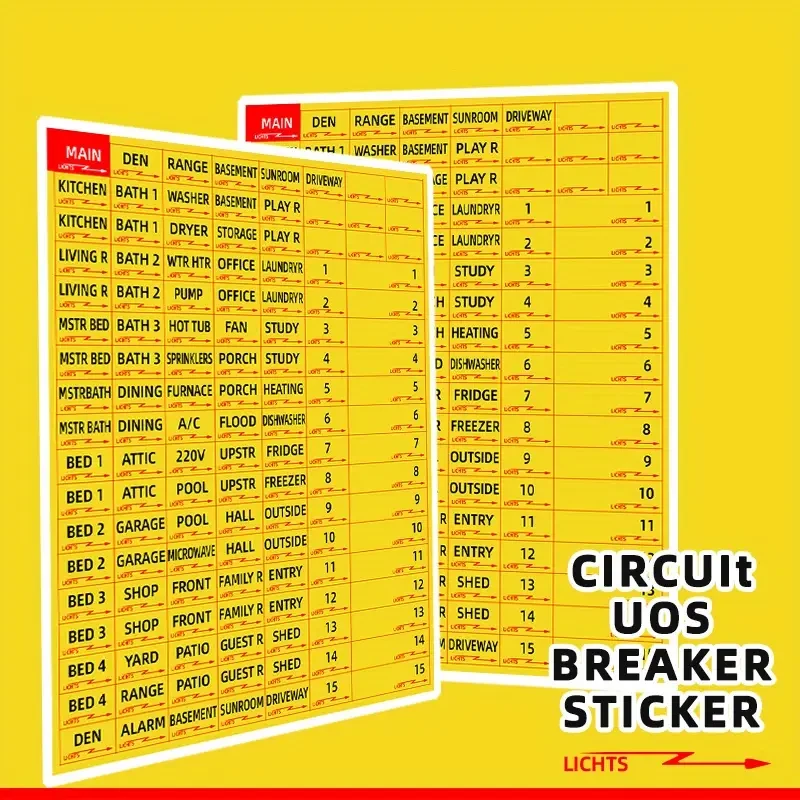 Circuit Breaker Panel Labels