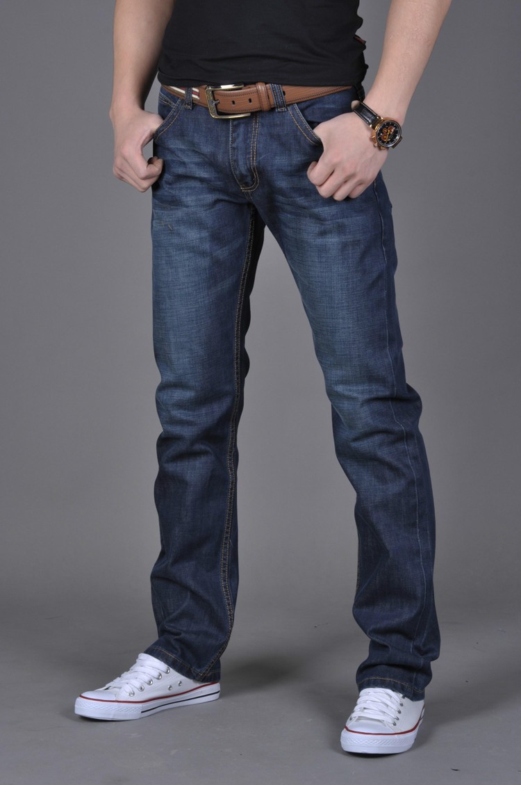UrbanStride Straight-Cut Denim Trousers for Men