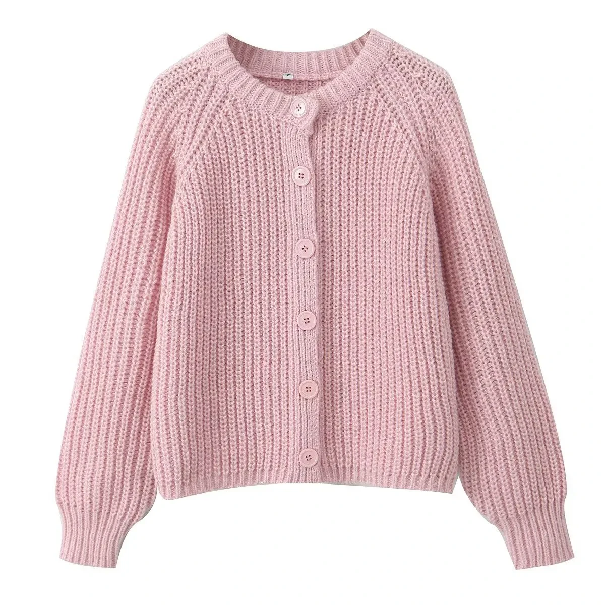 Women's Puff Sleeve Knitted Cardigan Sweater