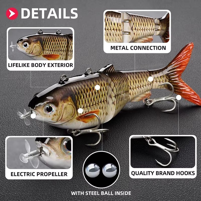 UFISH Electric Live Bait Robotic Fishing Lure 5.25"