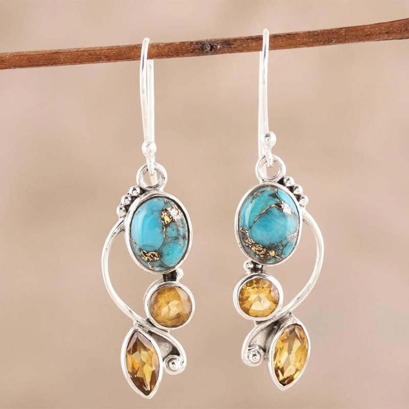 Multi-Color Zircon Earrings European And American