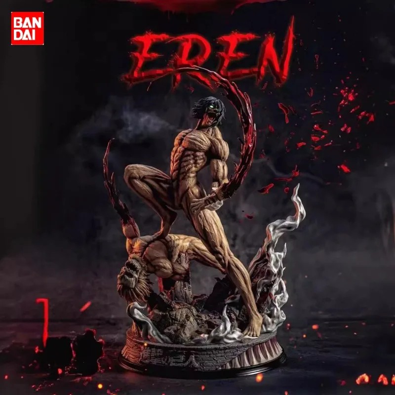 Attack on Titan Eren Jaeger Anime Peripheral Battle Form Desktop Decoration Chassis Model Ornaments
