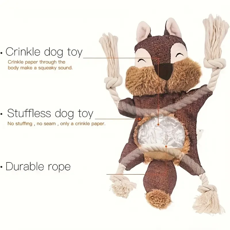 Indestructible Squirrel Dog Toy for Aggressive Chewers