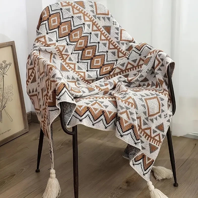Cozy Bohemian Knitted Air Conditioned Blanket