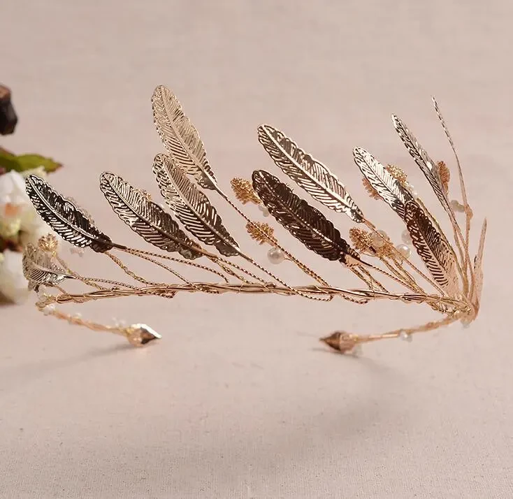 Hair band hair accessories golden leaf forest female