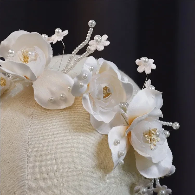 Handmade Beaded Petal Hair Band For The Bride
