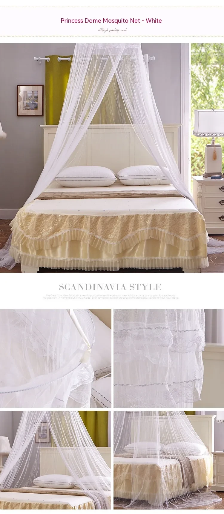 Anti-mosquito Heightened Round Ceiling Dome Mosquito Nets