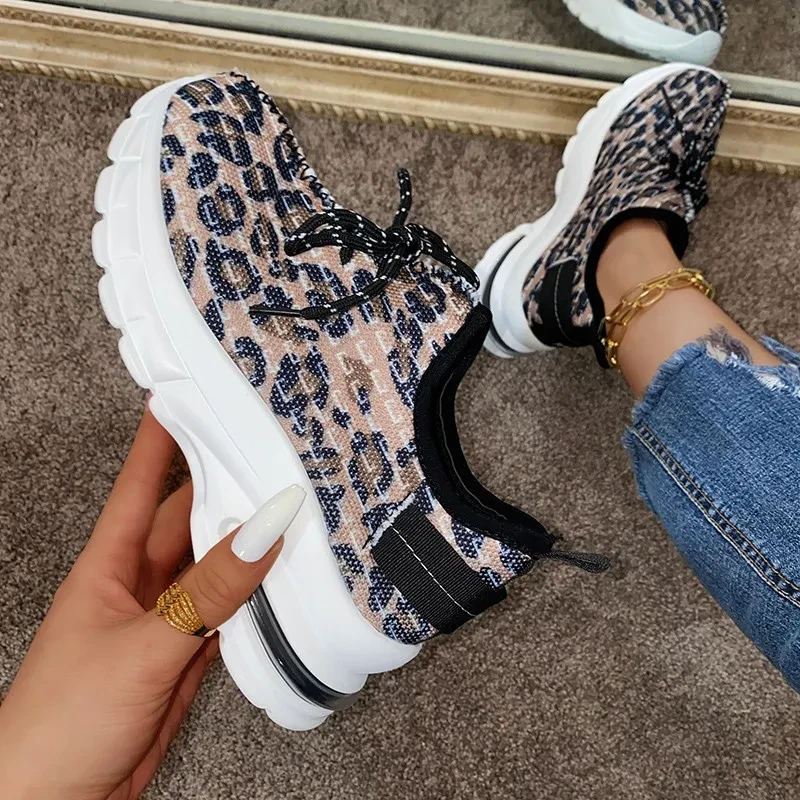 Leopard Wedge Sneakers