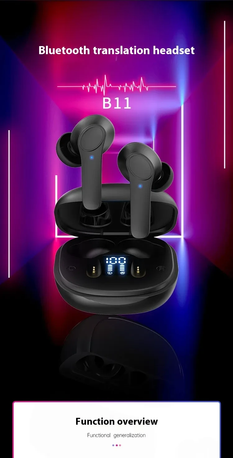 Wireless Bluetooth-compatible Translation Headphones Portable In-ear Translator