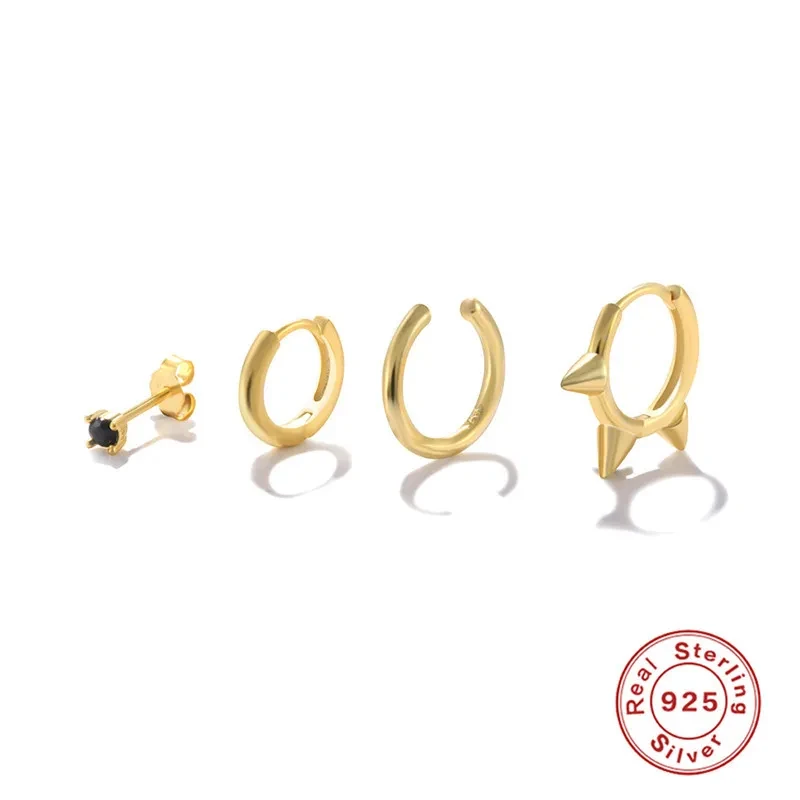 S925 Sterling Silver Punk Earings Set