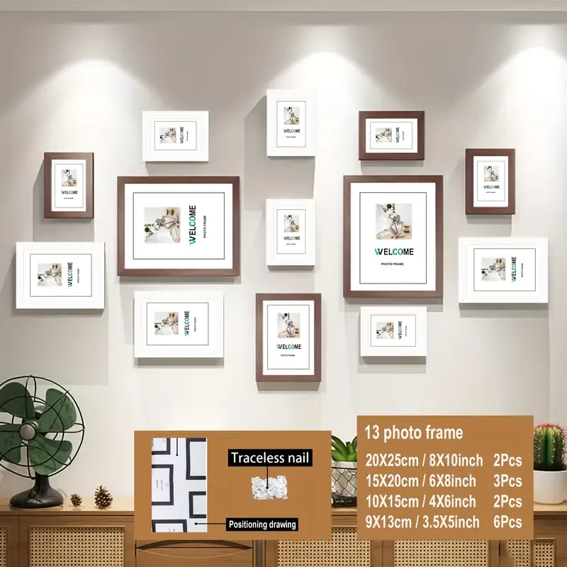 Combination of 13 Wooden Photo Frames