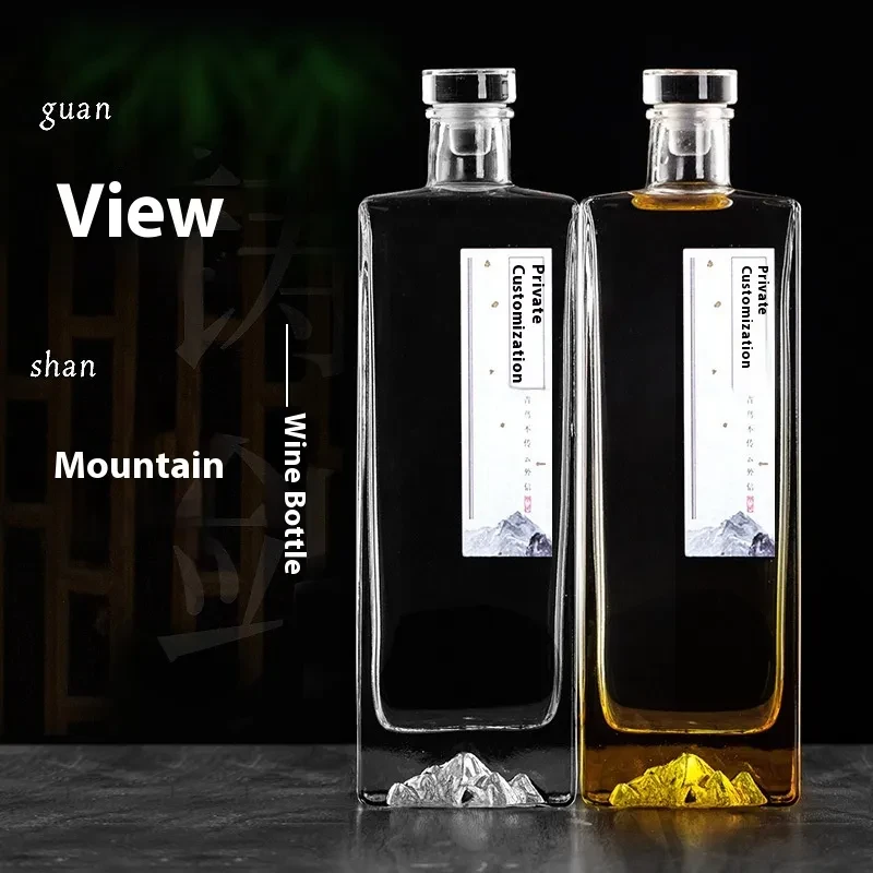 Guanshan Glass Wine Bottle Thick Bottom Fire Extinguisher Bottles