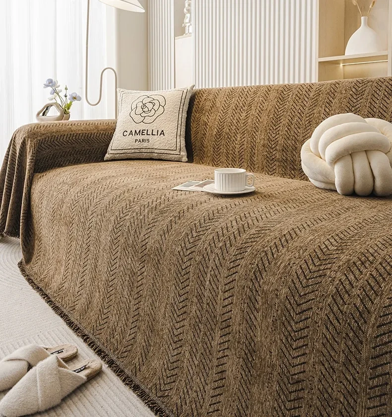 Modern Minimalist Chenille Sofa Cover Four Seasons Universal