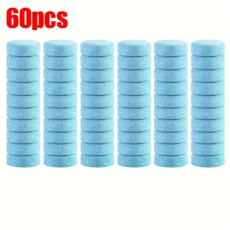 Portable Car Windshield Cleaner 20/60pcs Solid Wiper Essence for Clear Glass & Washer Fluid