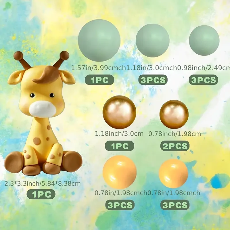 17pcs Giraffe Cake Topper