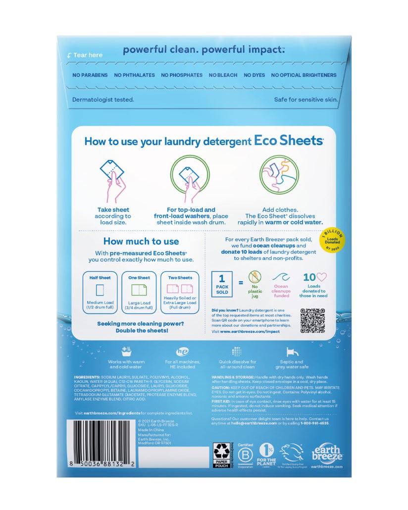 Laundry Detergent Eco Sheets 60 pcs 3 packs
