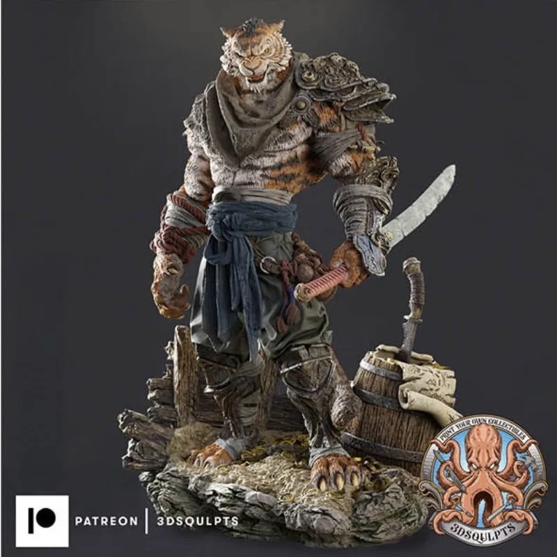 Tiger Warrior Fantasy Hobby Miniature Sculpture Toy
