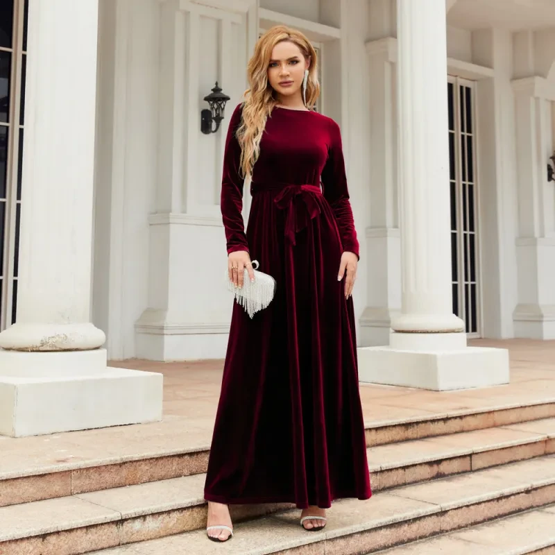 Plus SizeLong Velvet Dress