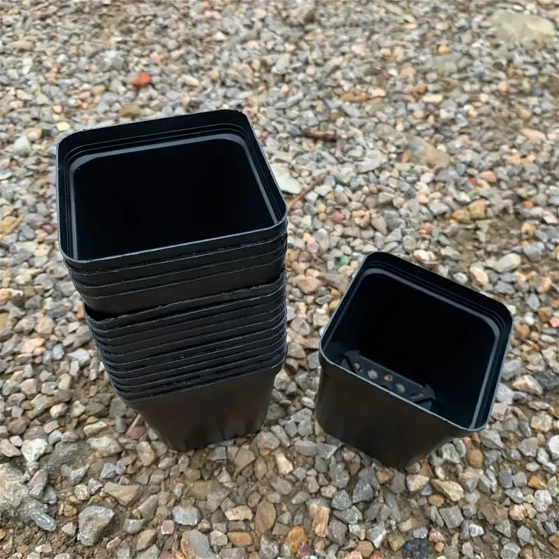 100PCS Unfinished Plastic Square Mini Pots