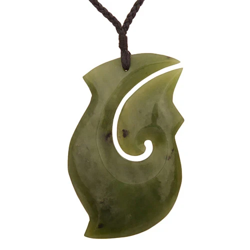 Greenstone Hook 70mm Pendant