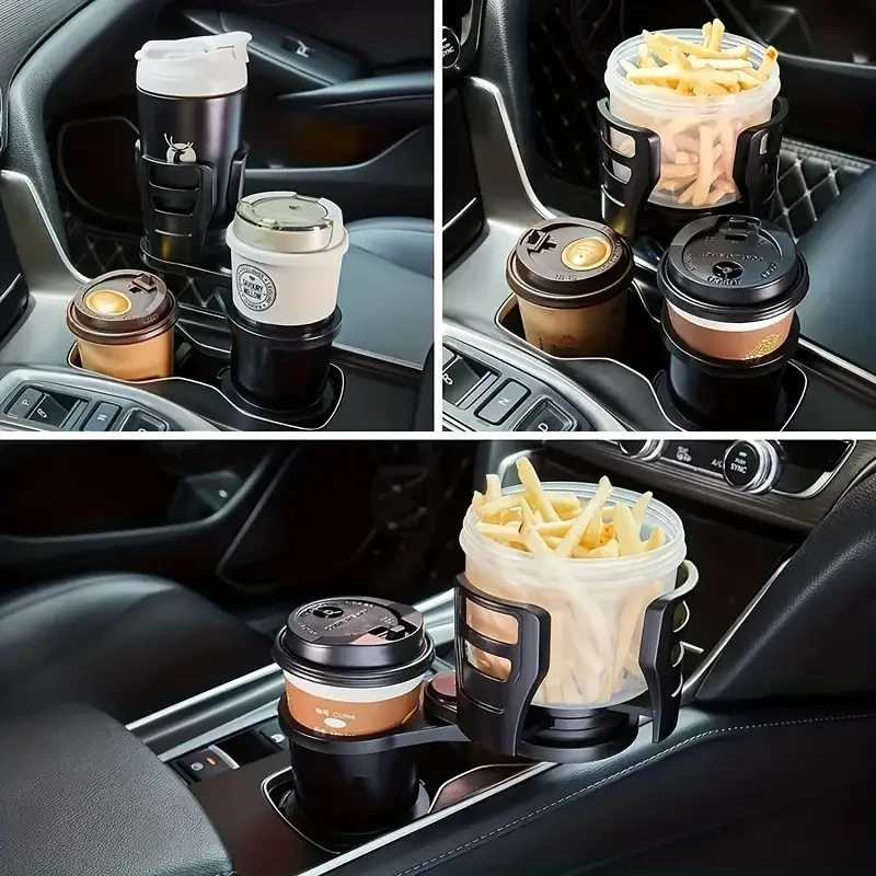 Adjustable Car Cup Holder Expander - Dual Cup Holder with Phone Holder and Aromatherapy Organizer