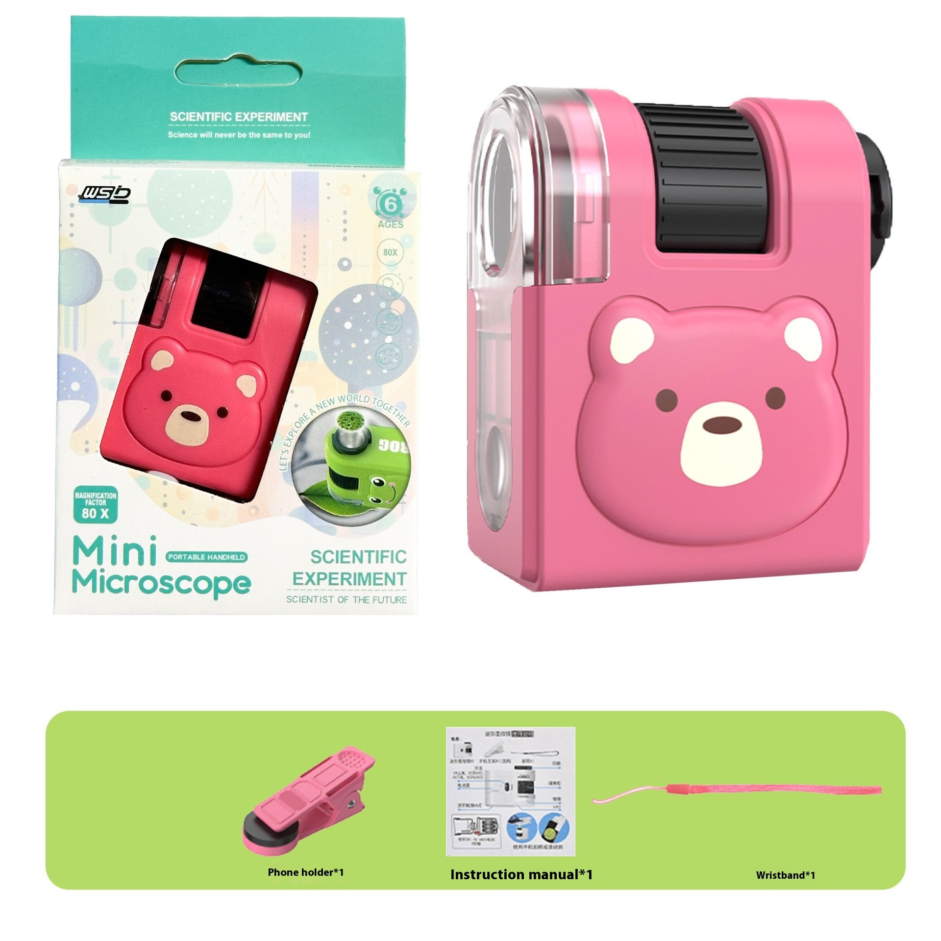 Internet Celebrity Portable Microscope Children's Mini Scientific Experiment Outdoor Exploration