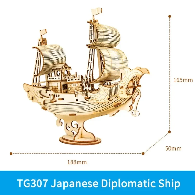 Adventure Sail Wooden Ship Puzzle Model