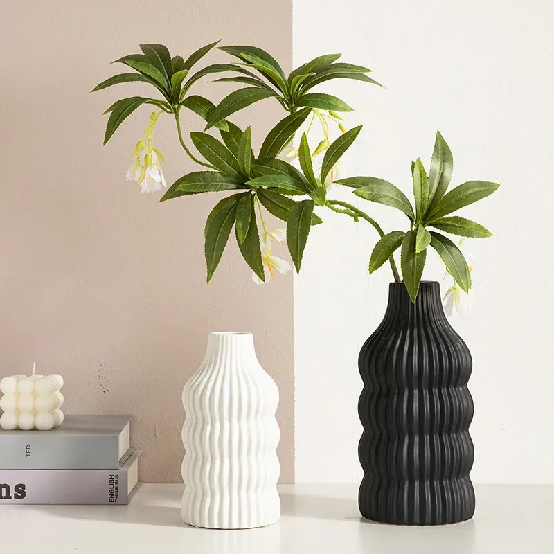 White Ceramic Vase with Lid.