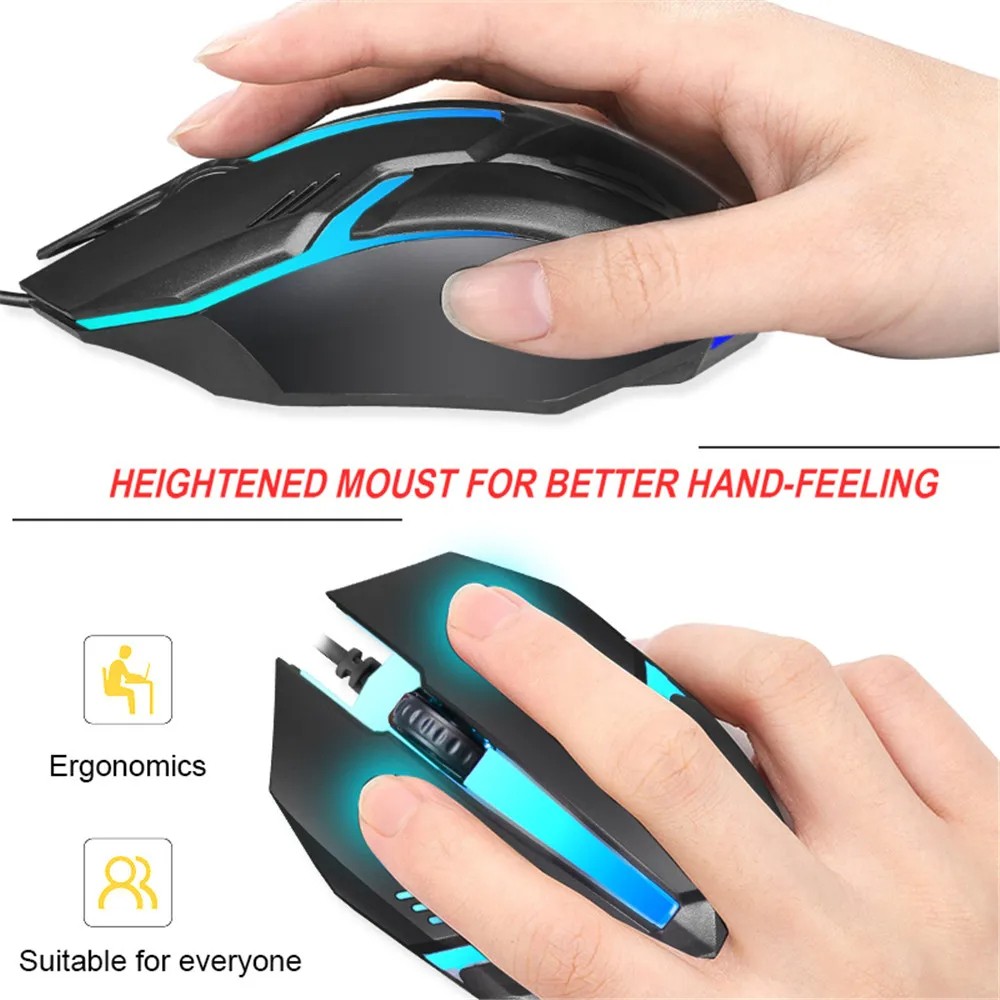 USB Wired Gaming Mouse 5000 DPI Ergonomic, Silent, and Backlit Professional Gamer Mice