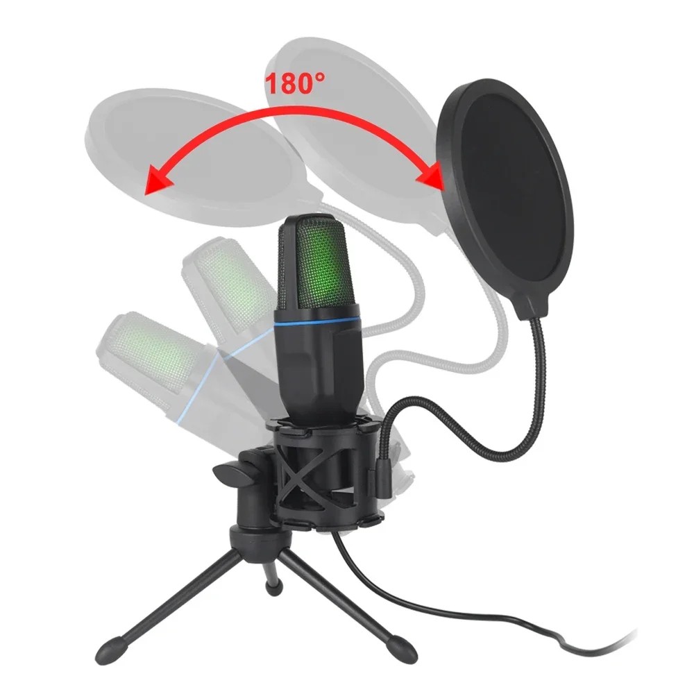 RGB USB Professional Microphone for Gaming, Streaming & Podcasting