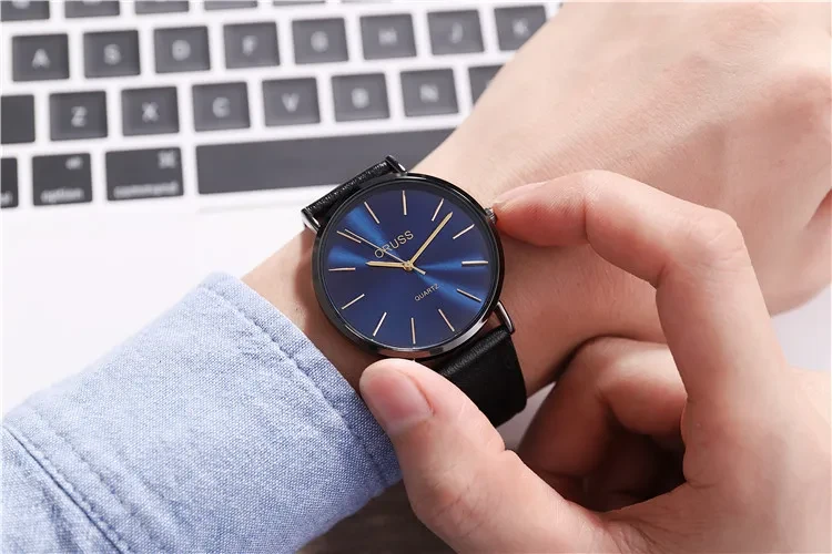 Men's Light Luxury Ultra-thin Belt Watch