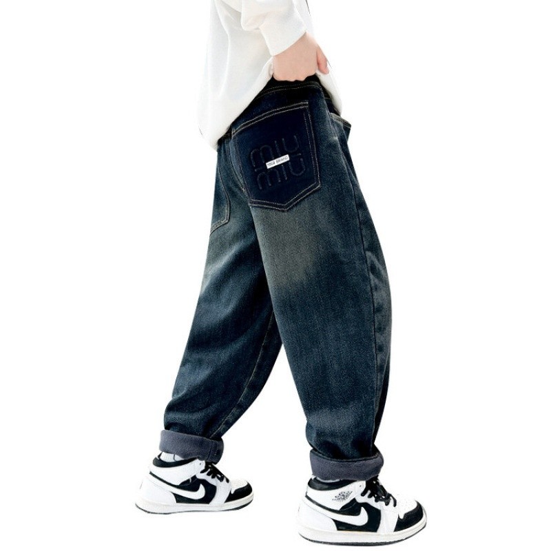 Korean Style Big Children Thick Warm Pants