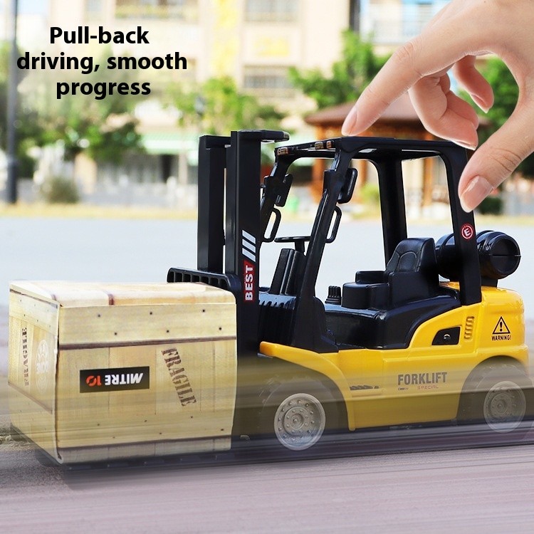 Boy Alloy Toy Building Engineering Forklift Box