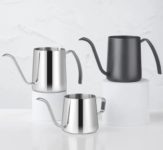 Hand coffee pot with long mouth and thin mouth
